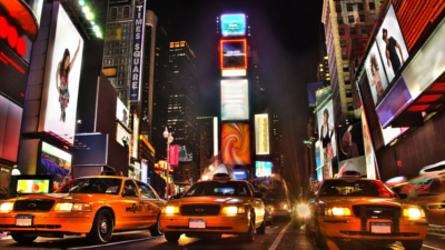 Taxis in New York; image used for international service page.