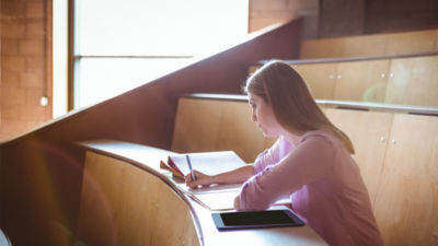 Studying in lecture hall; image used for studying in Australia page.