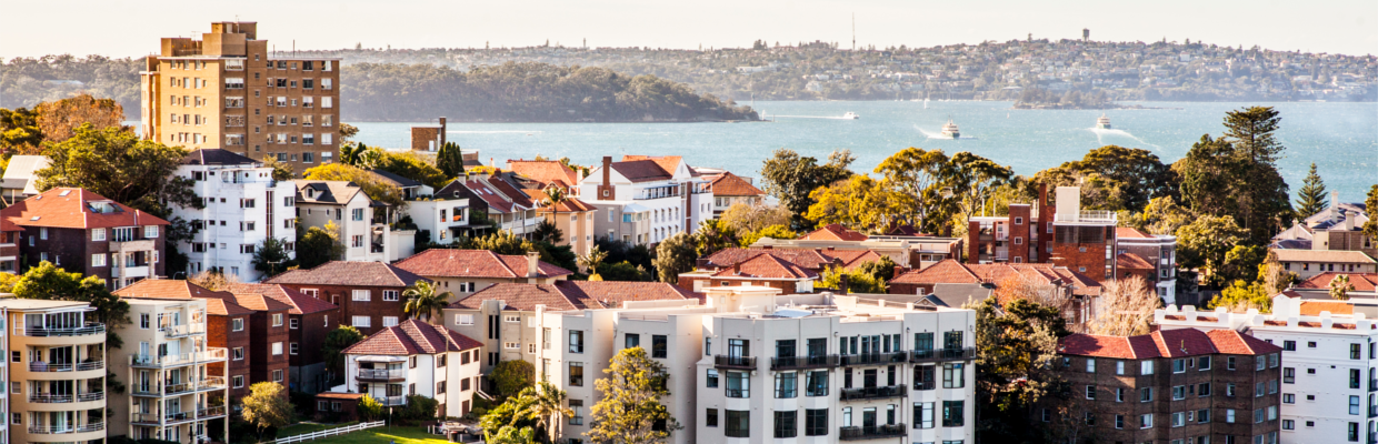 Sydney coast suburb view; image used for purchasing property in Australia page.