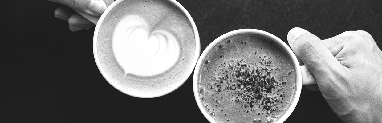 Two latte arts; image used for HSBC Australia additional credit card cardholder.