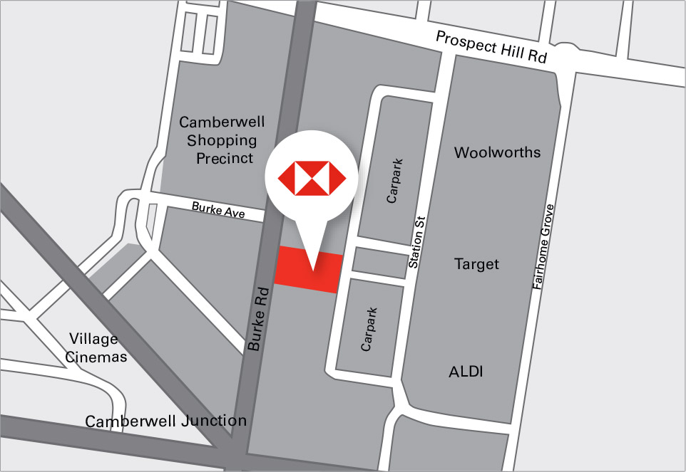 Map of the Camberwell Arcade, showing the location of the new HSBC branch