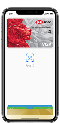 Apple pay with HSBC card on iPhone.