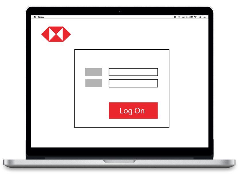 desktop view of the HSBC Australia online banking log on screen