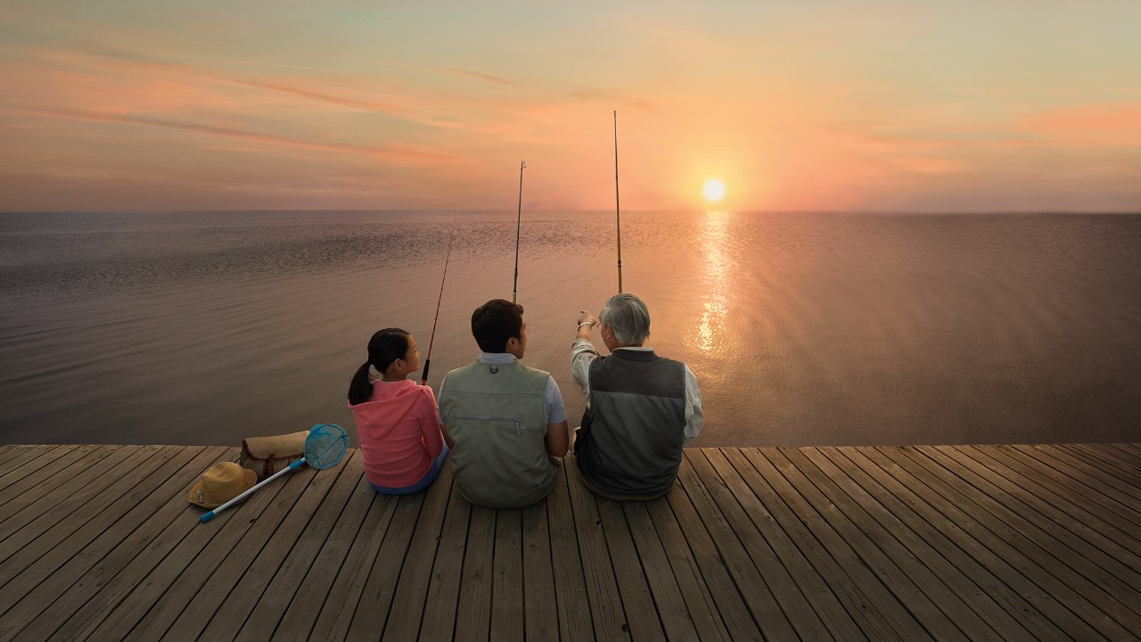 Family fishing; image used for Family benefits.